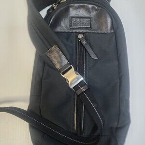 COACH Body bag Sling F70692 Nylon/ Leather Trim Black